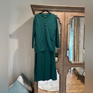 Large Green Cotton Dress with Coverup